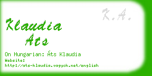 klaudia ats business card