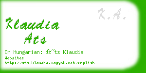 klaudia ats business card